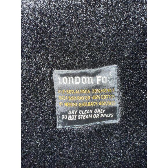 Vtg MCM London Fog Maincoats Lined Alpaca Mohair Trench Green Houndstooth 38 Reg - Picture 7 of 7